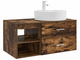 Bathroom Furniture Set 2 pcs Smoked Oak Engineered Wood 3403908