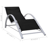 Sunlounger Black Textilene, Aluminium, Steel Standard Ergonomic 310533