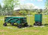 140L Festival Trolley on Wheels, Folding Camping Trolley Cart with Telescopic Handle, Big Wheels for T3398P377650
