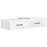 Wall-Mounted Side Table High Gloss White 87.5 x 34.5 x 17 cm 898669