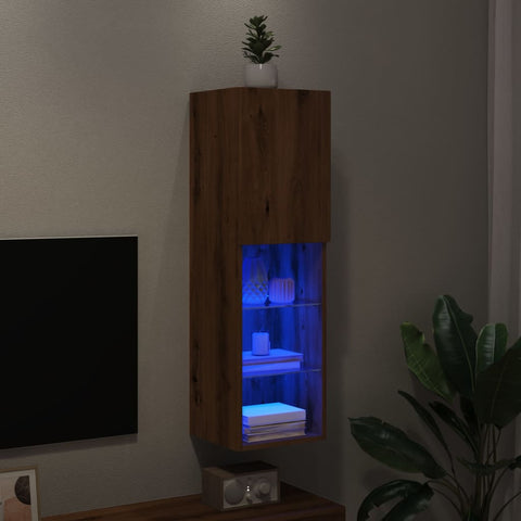 ZNTS TV Cabinet with LED Lights Artisian Oak 30.5x30x102 cm 857678