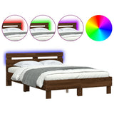 Bed Frame Brown oak Engineered wood, Plywood Small Double 3207580