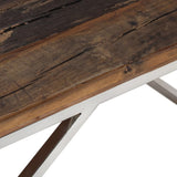 Coffee Table Silver Stainless Steel and Solid Wood Sleeper 349957