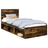 Bed Frame Smoked Oak 100 x 200 cm Engineered wood 3407917