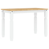 ZNTS Dining Table Corona White 112x60x75 cm Solid Wood Pine 4005716