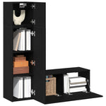TV Cabinet Set Wall-mounted 3 pcs Black oak 130.5 x 30 x 140 cm 3333053