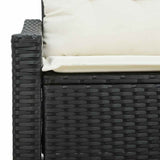 Garden Sofa with Cushion Black 123 x 62 x 69cm Poly Rattan 42006782