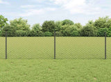 Chainlink Fence with Post 25 x 0.8 m PVC-Coated Steel Grey Mesh 3336275