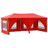 Folding Party Tent with Sidewalls Red 3x6 m 93548