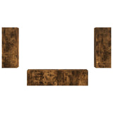 TV Cabinet Set Wall-mounted 2 pcs Smoked Oak Engineered Wood 3408975