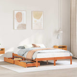 Bed Frame without Mattress Wax Brown 150x200 cm King Size Solid Wood Pine 3301455