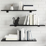 805327 Bookshelf Boards 8 pcs High Gloss Black 80x30x1,5 cm Engineered Wood