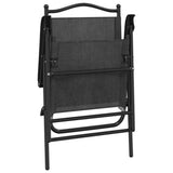 Folding Garden Chairs 2 pcs Melange Grey Steel and Textilene 360197