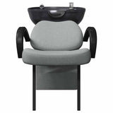 Shampoo Chair Light Grey and Black 63 x 141 x 92 cm Fabric 42009073