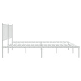 Metal Bed Frame without Mattress with Headboard White 120x190cm 350928
