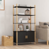 ZNTS Highboard Black 80x40x153 cm Engineered Wood 345703
