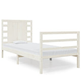 Bed Frame without Mattress White 75x190 cm Small Single Solid Wood Pine 3104244