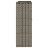Storage Cabinet with Shelf Grey 100 x 36 x 102 cm Rattan 4103823
