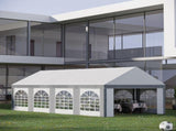 8 x 4m Galvanised Party Tent, Marquee Gazebo with Sides, Eight Windows and Double Doors, for T3398P320043