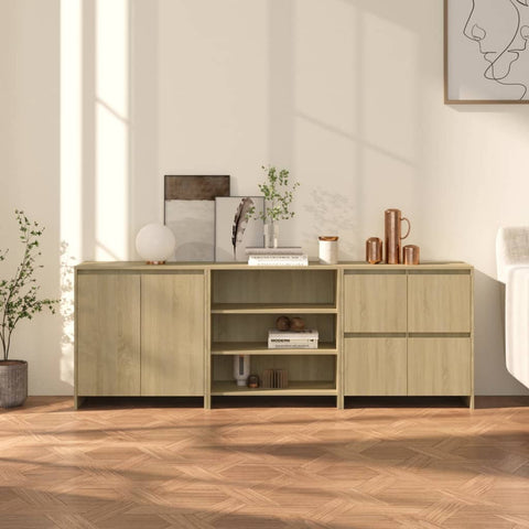 3 Piece Sideboard Sonoma Oak Engineered Wood 3098075