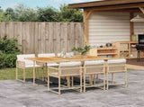 7 Piece Garden Dining Set with Cushions Beige Poly Rattan 3211456