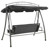 45074 Outdoor Convertible Swing Bench with Canopy Anthracite 198x120x205 cm Steel