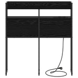 Headboard with Shelf Black oak 90 cm Engineered wood 859675