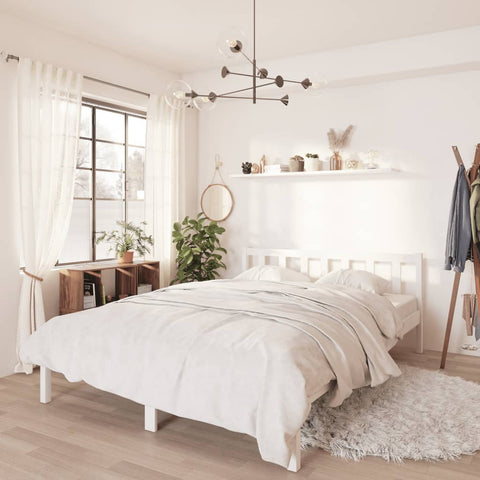 810083 Bed Frame without Mattress White Solid Wood 140x200 cm