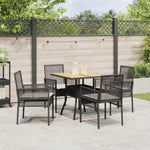 Garden Dining Set 5 pcs Black Poly rattan 3334936
