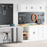 Garage Cabinets 2 pcs White Engineered Wood 3328269
