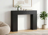 Fireplace Surround Black 102 x 18 x 100.5 cm Engineered Wood 8006607