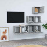 4 Piece TV Cabinet Set Grey Sonoma Engineered Wood 3120318