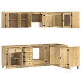 Cabinet with Drawer SKI 10 pcs Honey Brown Solid Pine Wood 3392648
