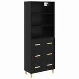 Highboard Black Oak 69.5 x 32.5 x 180 cm Engineered Wood 3416259