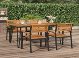 Garden Table with Hairpin Legs 140x80x75 cm Solid Wood Acacia 319519