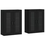 Wall Mounted Cabinets 2 pcs Black Engineered Wood 3197938