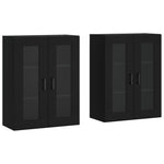Wall Mounted Cabinets 2 pcs Black Engineered Wood 3197938