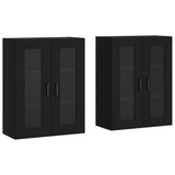 Wall Mounted Cabinets 2 pcs Black Engineered Wood 3197938