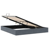 Storage Bed with Storage Dark Grey 193 x 203 cm Velvet 3370139