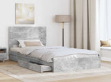 Storage Bed Concrete Grey 90 x 200 cm Engineered Wood 3411925