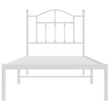 Metal Bed Frame without Mattress with Headboard White 90x190cm 353480