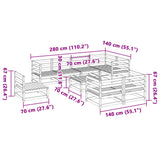 9 Piece Garden Sofa Set Solid Wood Douglas Fir 3299510
