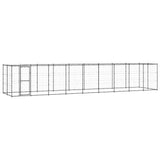 Outdoor Dog Kennel Steel with Roof 21.78 m 3082296