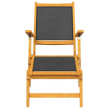 Outdoor Deck Chairs with Table Solid Wood Acacia and Textilene 3120443