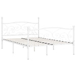 ZNTS Bed Frame without Mattress with Slatted Base White Metal 160x200 cm 284451
