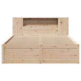 Bed Frame without Mattress 135x190 cm Double Solid Wood Pine 3323425