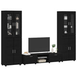 TV Cabinet Set with Drawer FLORIN 3 pcs Black Engineered Wood 3397995