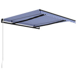 Manual Retractable Awning 300x250 cm Blue and White 3055184