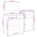 3 Piece Dressing Table Set Grey Sonoma Engineered Wood 3276523