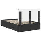 Bed Frame with Headboard Black 135 x 190 cm Engineered Wood 3412793